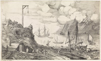 Navires devant la côte - Adriaen van Stalbemt